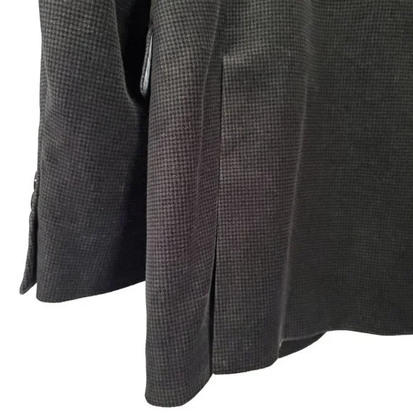 Alfani Mens Size 40L Blazer Sport Coat Slim Fit Velvet Micro Check Black Gray